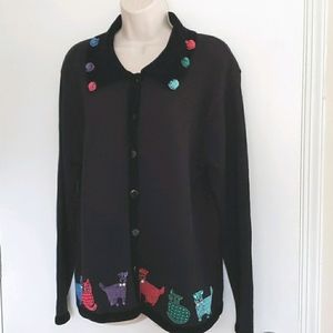 Vintage Cat & Mouse Terazzo Sweater Size L